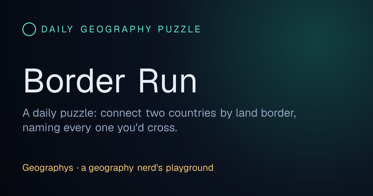 Border Run · Geographys