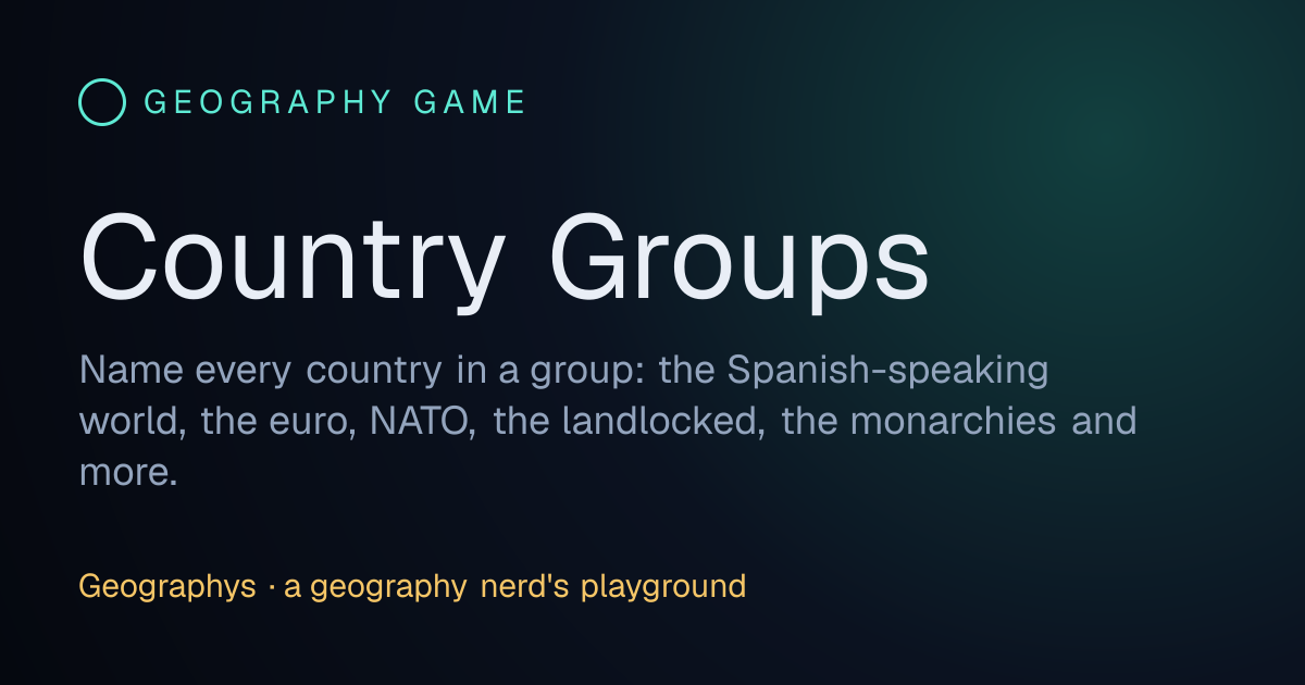 Country Groups · Geographys